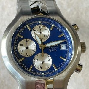 Visage men battery water resistant 10ATM chronograph stainless steel w/day